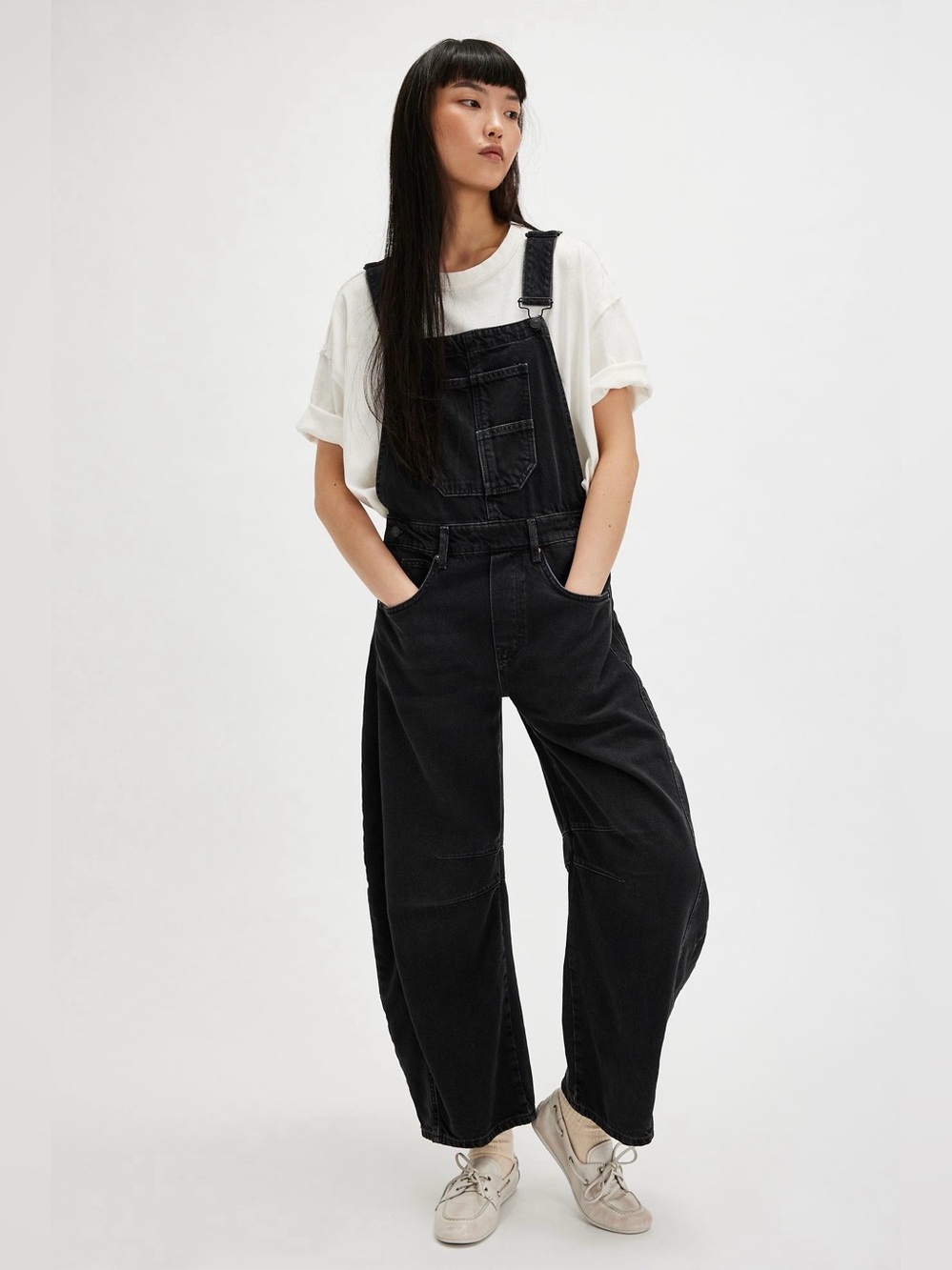 Free People We The Free Lucky You Barrel Overalls